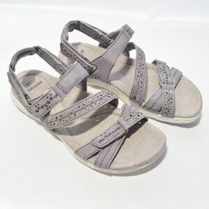 Earth Origins Suede Sport Sandals- Westfield Wendy NIB Frost Grey 8.5 Wide
